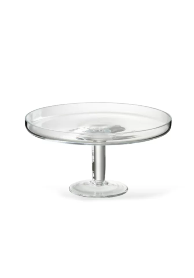 Blush Sélection Décoration Plat A Tarte Rond Sur Pied En Verre Transparent Hot