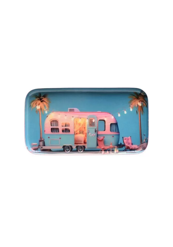 Blush Sélection Décoration Plateau Métallique Motif Caravane Sale