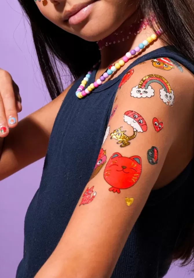 Omy Pochette De 50 Tatouages Temporaires Kawaii Flash Sale