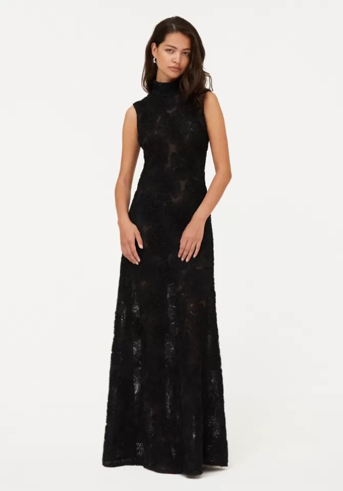 Rotate Robe Flower Mesh Noire Cheap