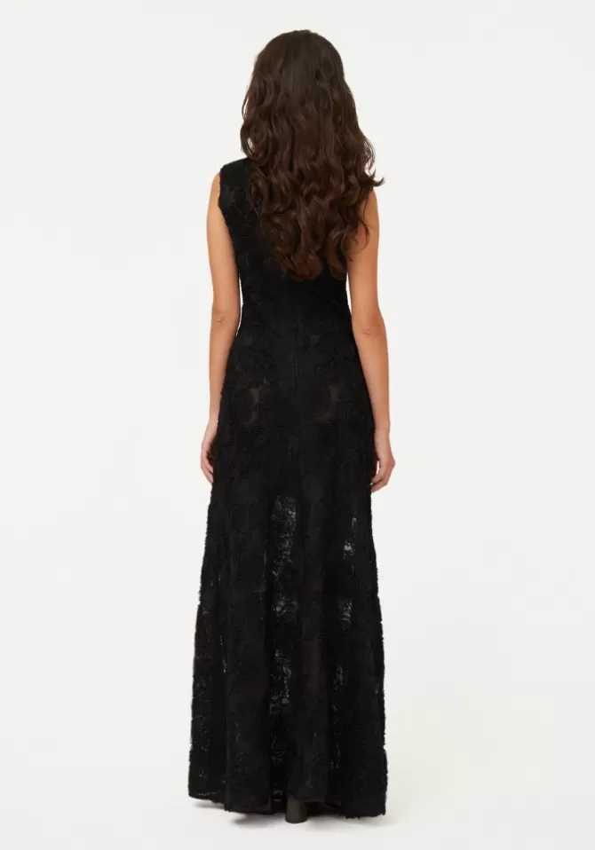 Rotate Robe Flower Mesh Noire Cheap