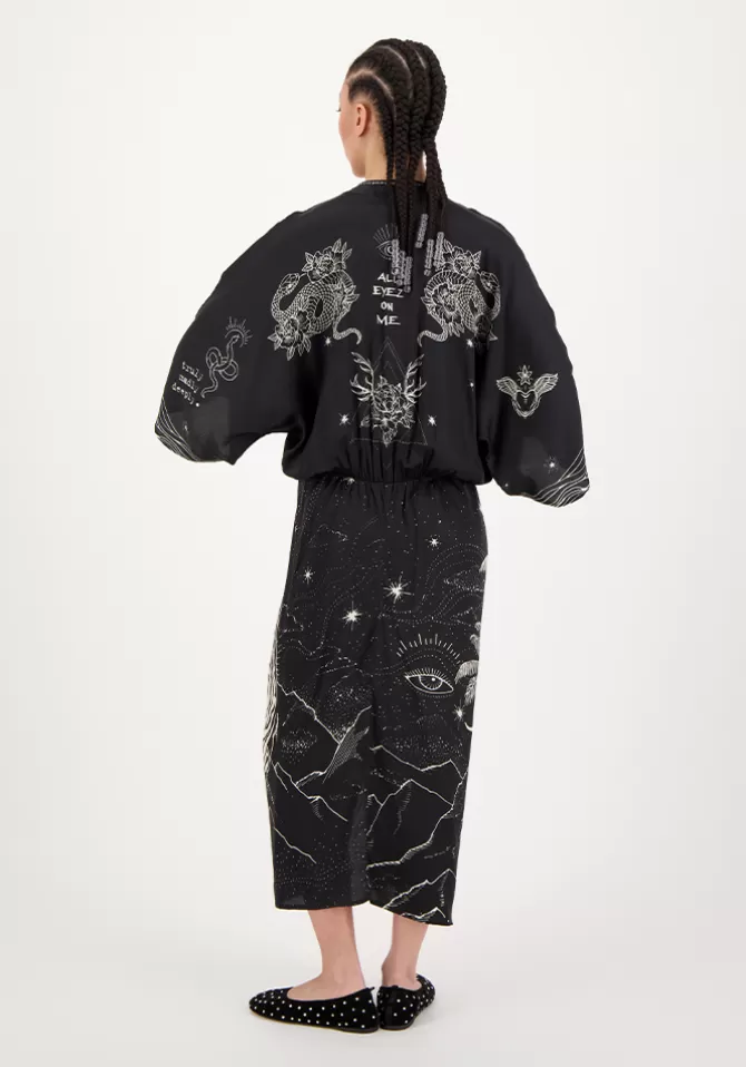 Me369 Robe Kimono Sophia Black Magic Outlet