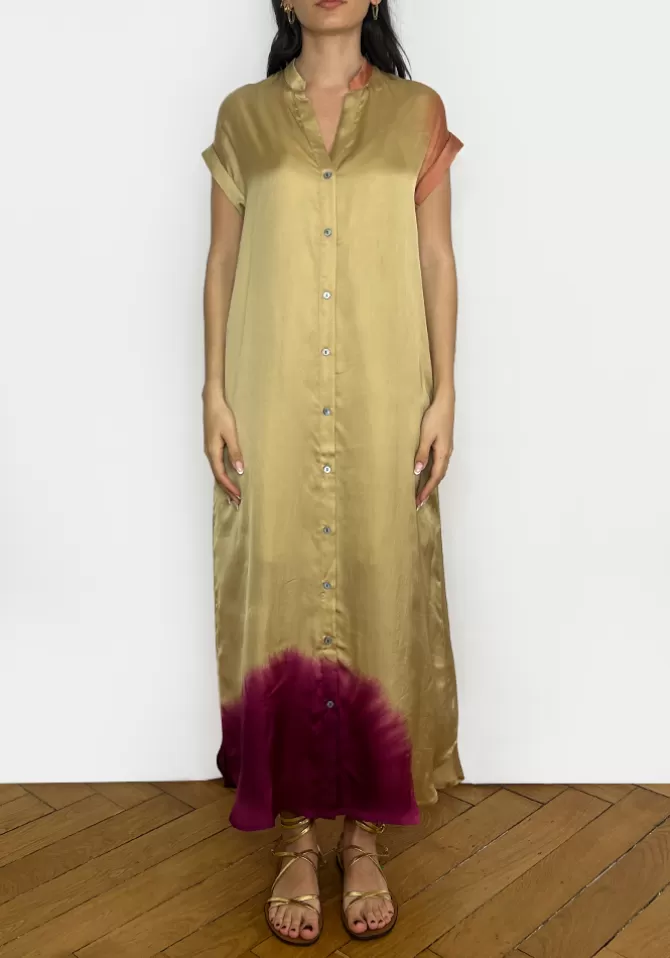 Nous Antwerp Robe Martina Tie And Dye Sand Clearance