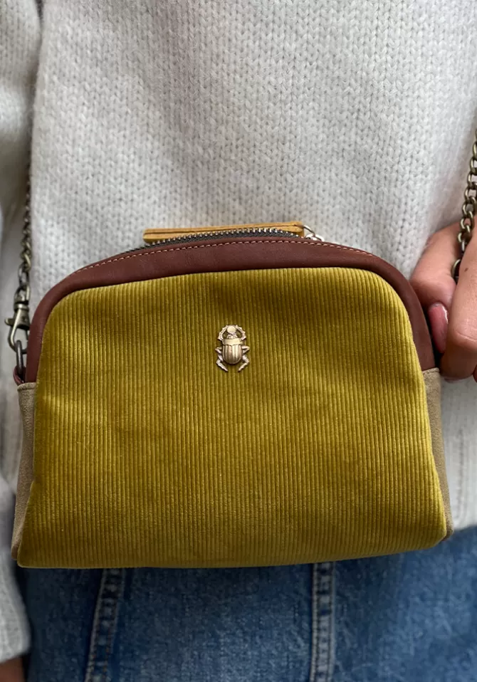 Sous Les Pavés Sac Peps Petit Scarabée Moutarde New