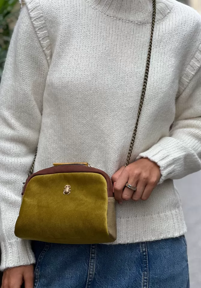 Sous Les Pavés Sac Peps Petit Scarabée Moutarde New