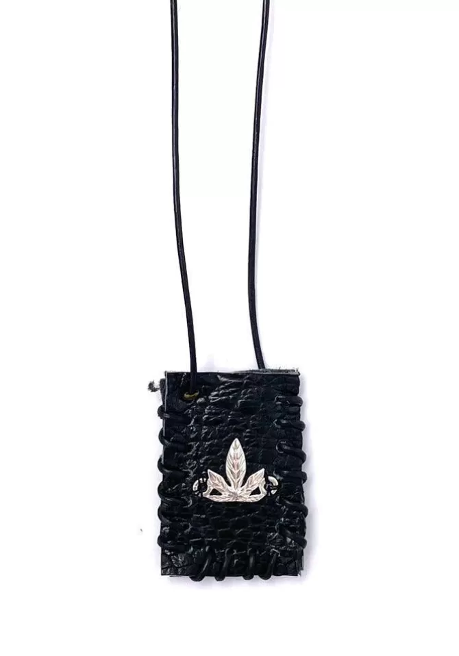 Limonay Paris Sautoir Arizona Cuir Noir Cannabis Cheap