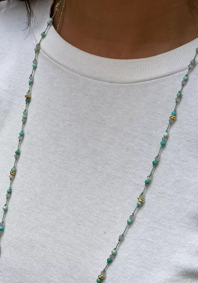 Hanka Ïn Sautoir Bali Turquoise Et Labradorite Cheap
