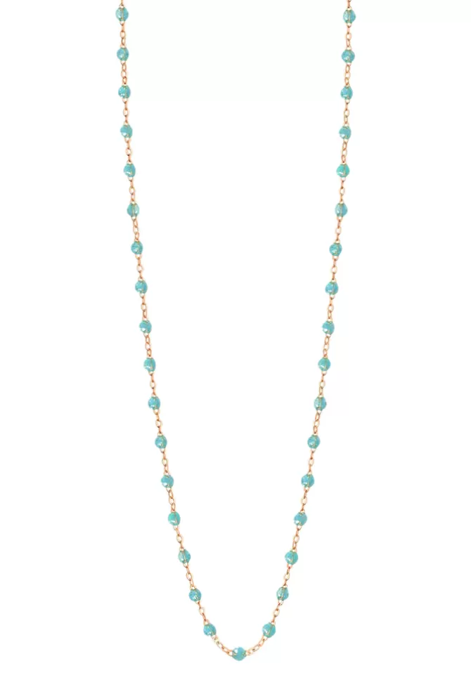 Gigi Clozeau Sautoir Classique Gigi Or Rose Et Résines Aqua 86cm Shop