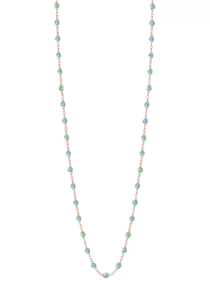 Gigi Clozeau Sautoir Classique Gigi Or Rose Et Résines Aqua 60cm Clearance