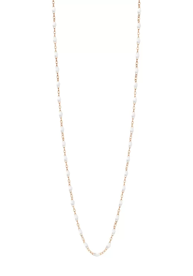 Gigi Clozeau Sautoir Classique Gigi Or Rose Et Résines Blanc 60cm Shop