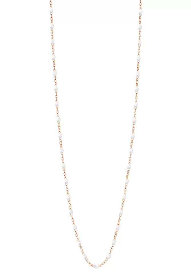 Gigi Clozeau Sautoir Classique Gigi Or Rose Et Résines Blanches 86cm Outlet