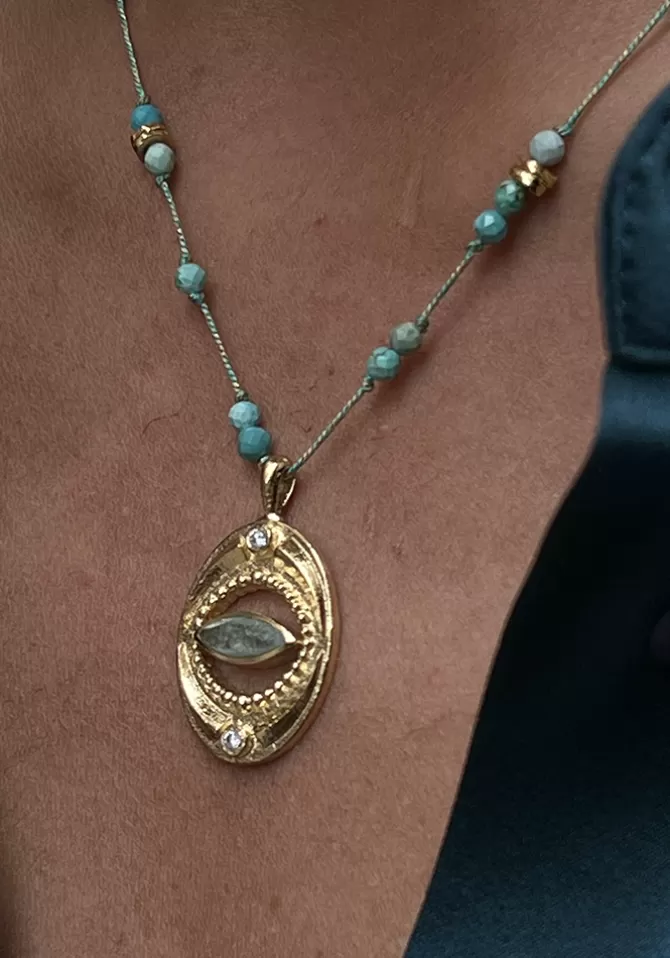 Hanka Ïn Sautoir Isis Turquoise Et Quartz Hot