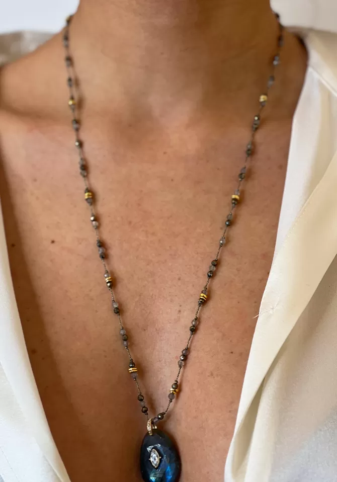 Hanka Ïn Sautoir Mirage Pyrites Et Labradorites Best Sale