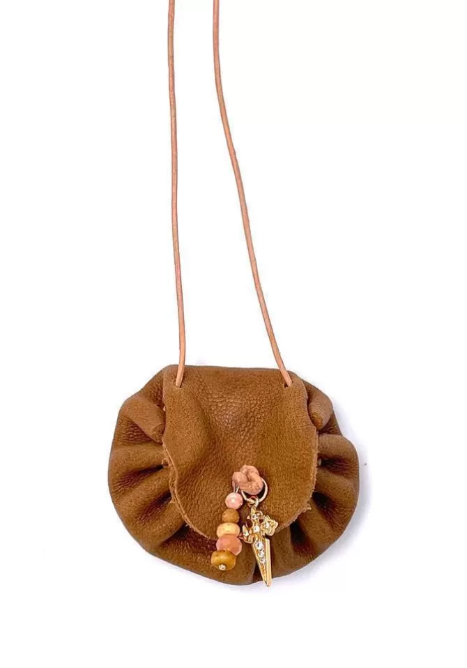 Limonay Paris Sautoir Romy Cuir Marron Croix Store