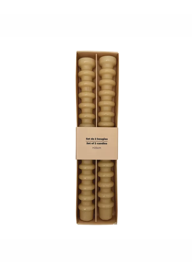 Blush Sélection Décoration Set De 2 Bougies Anneaux Beiges New