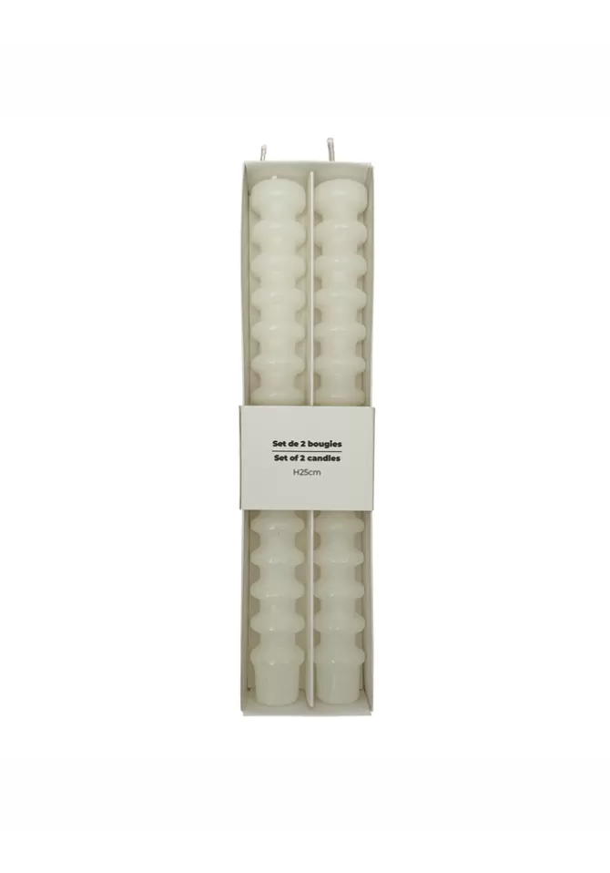 Blush Sélection Décoration Set De 2 Bougies Anneaux Blanches Flash Sale