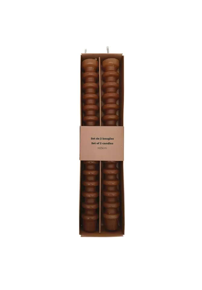 Blush Sélection Décoration Set De 2 Bougies Anneaux Marrons Best Sale