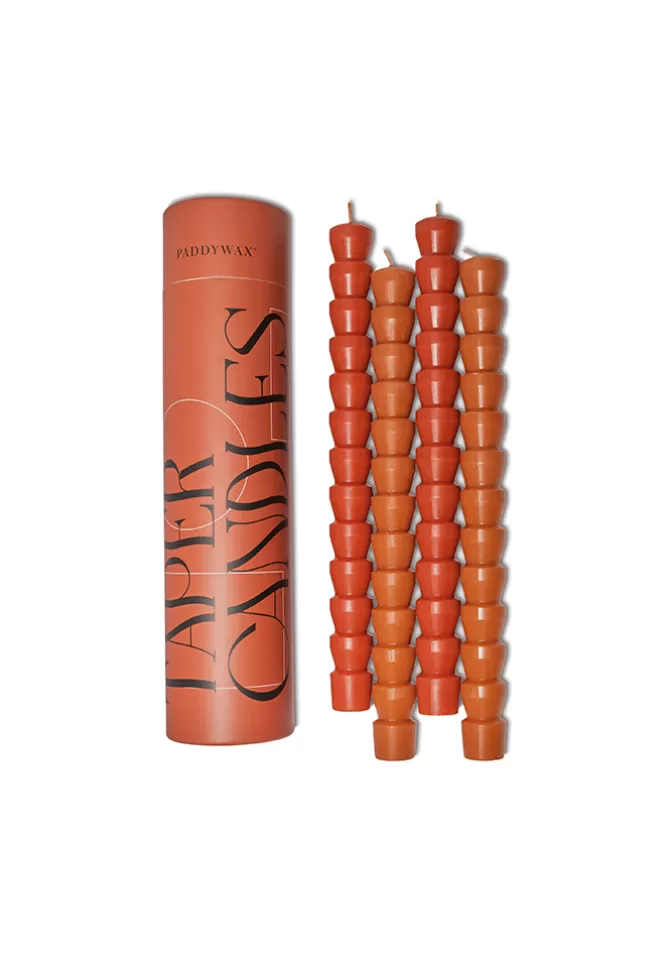 Blush Sélection Décoration Set De 4 Bougies Cierges Taper Rouge Et Terracotta Flash Sale