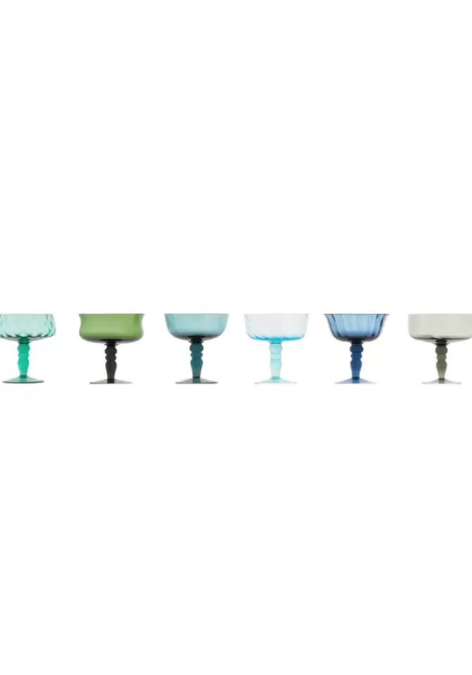Bitossi Ceramiche Set De 6 Coupes A Champagne Bleu Et Vert Online