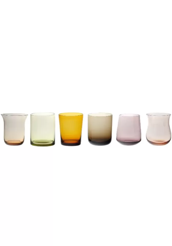 Bitossi Ceramiche Set De 6 Verres A Liqueur Ambre et Rose Cheap