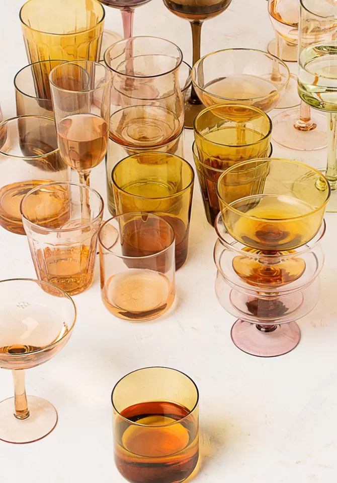 Bitossi Ceramiche Set De 6 Verres A Liqueur Ambre et Rose Cheap