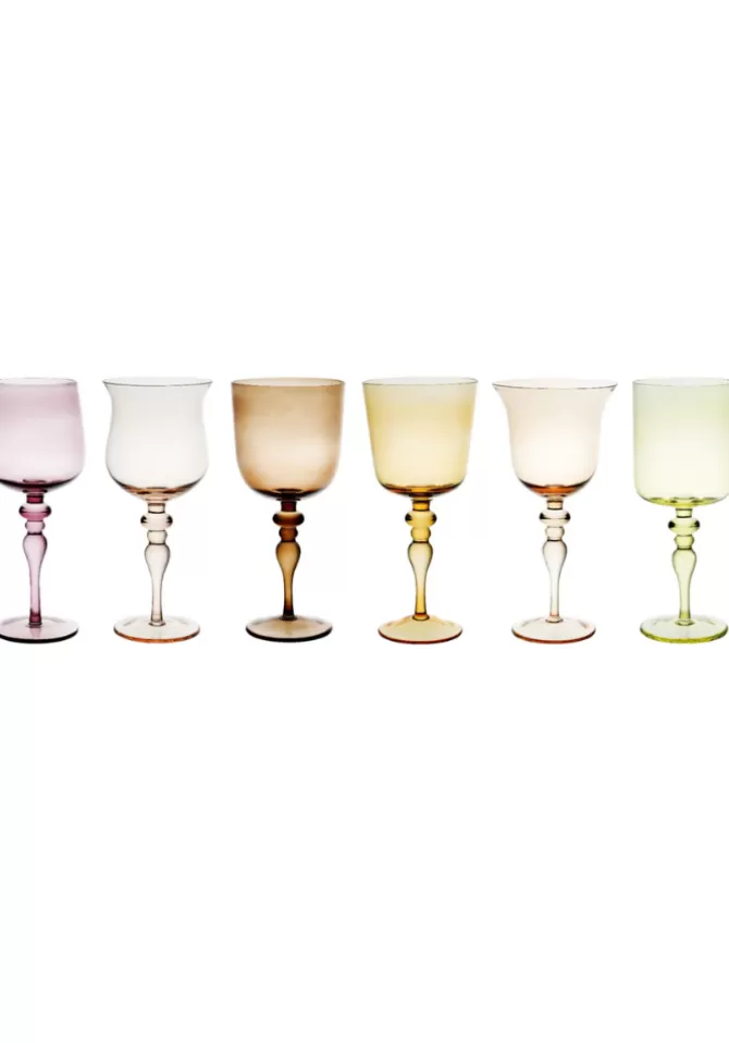 Bitossi Ceramiche Set De 6 Verres A Vin Ambre et Rose Best Sale