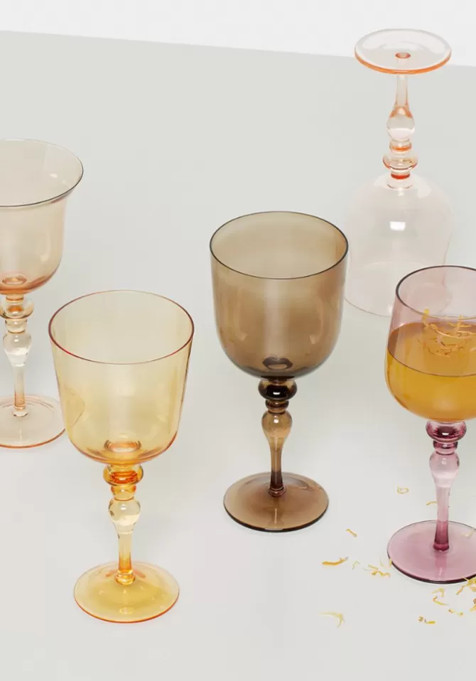 Bitossi Ceramiche Set De 6 Verres A Vin Ambre et Rose Best Sale
