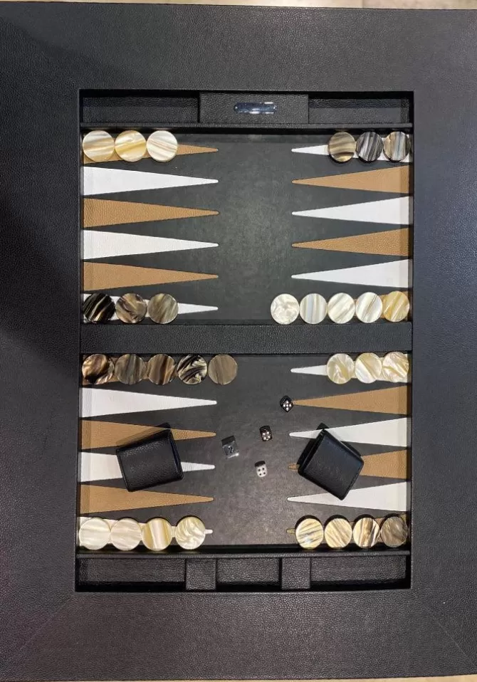 Hector Saxe Table De Backgammon Noir Et Doré Sale