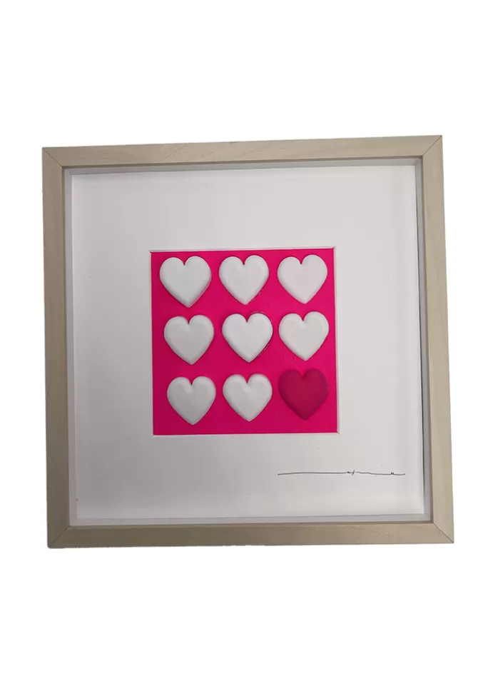 Marie Jeanselme Tableau 8 Coeurs Blancs Et Fond Couleur Best Sale