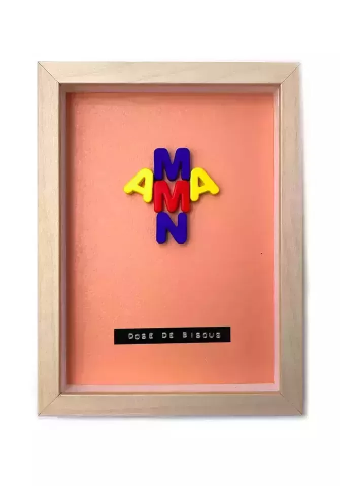 Marie Jeanselme Tableau Maman Dose De Bisous Corail Clearance