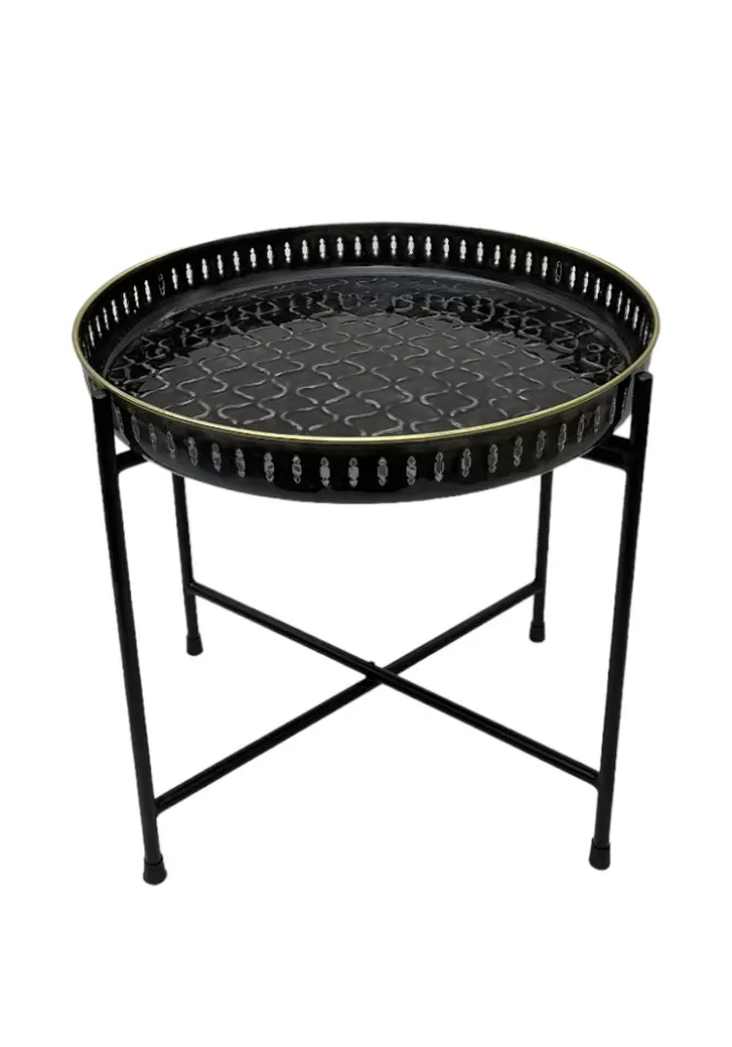 Bazar De Luxe Trépied Bas Pour Plateau Berbère Métal Noir Hot