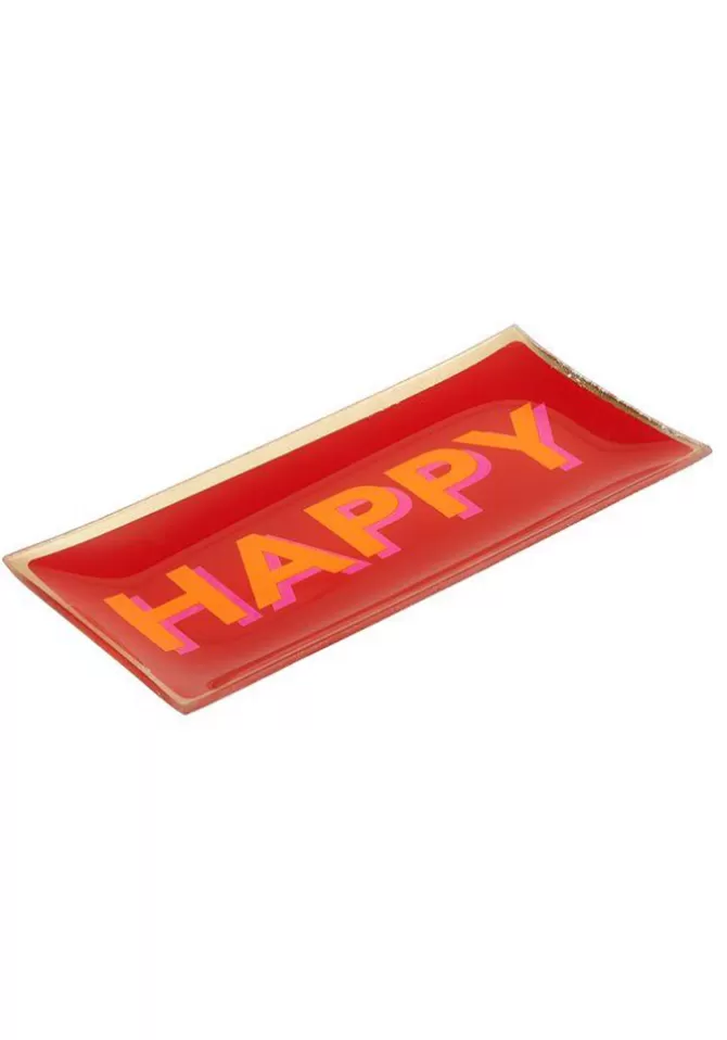 Blush Sélection Décoration Vide Poche Rectangle Happy Rouge Fashion